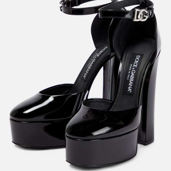 Dolce & Gabbana DG Logo Ankle Strap Platform Pumps Heels Sandals Shoes - Picture 3 of 16